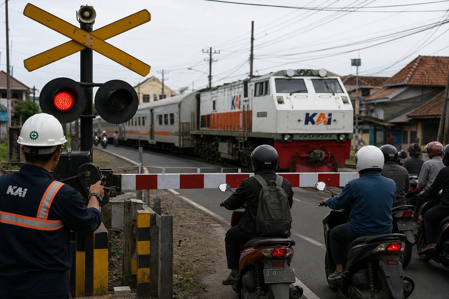 Foto jurnalistik untuk berita KAI Tutup 116 Perlintasan Sebidang Berisiko untuk Kurangi Titik Rawan Kecelakaan