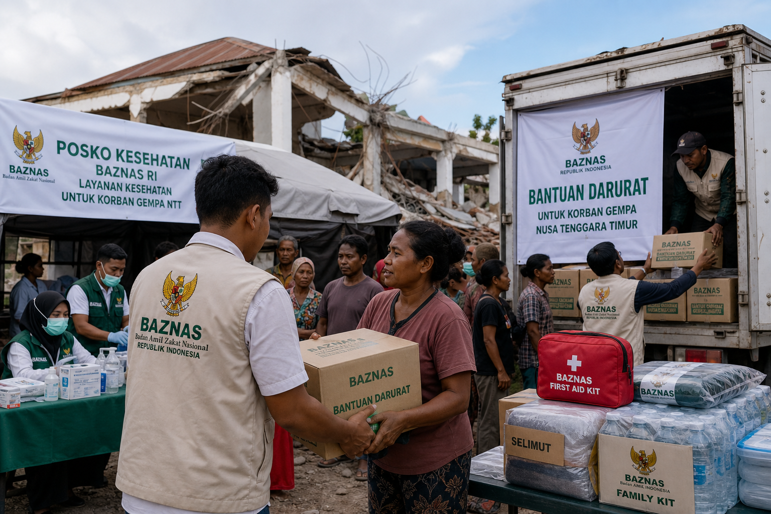 Foto jurnalistik untuk berita Baznas RI Mobilisasi Bantuan Darurat untuk Korban Gempa M7,7 di NTT