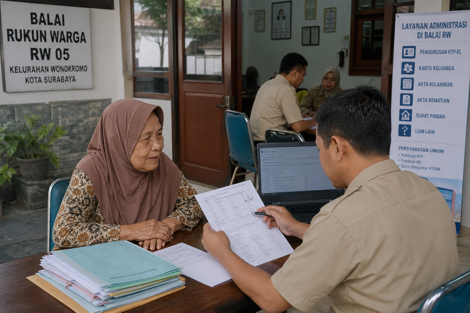 Foto jurnalistik untuk berita Di Ujung Data, Ada Manusia: Kisah Lansia Surabaya yang Terbantu Layanan Administrasi