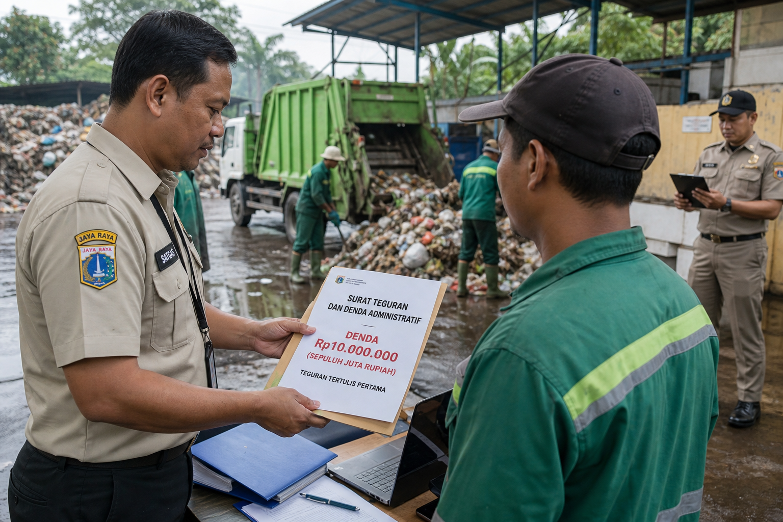 Foto jurnalistik untuk berita Pemprov DKI Jakarta Jatuhkan Sanksi Rp10 Juta kepada Penyedia Jasa Angkut Sampah Nakal