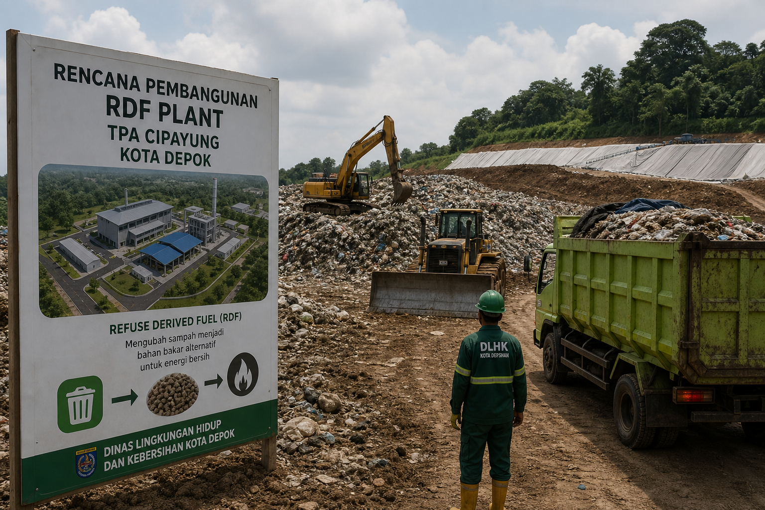 Foto jurnalistik untuk berita DLHK Depok Siapkan Pembangunan RDF Plant di TPA Cipayung