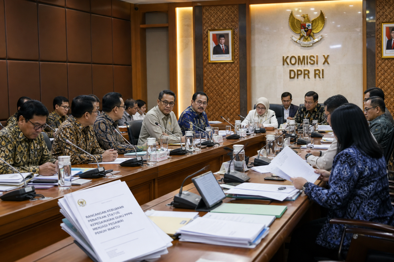 Foto jurnalistik untuk berita DPR dan Pemerintah Finalisasi Kebijakan Guru PPPK Menjadi Pegawai Penuh Waktu