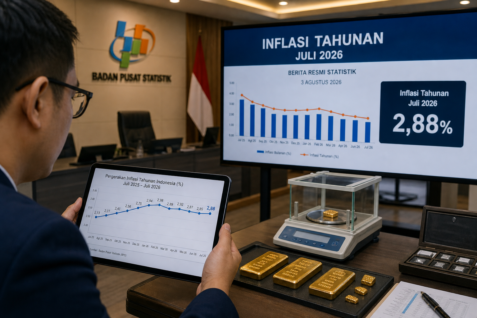 Foto jurnalistik untuk berita Inflasi Tahunan Indonesia Tercatat 2,88 Persen pada Juli 2026