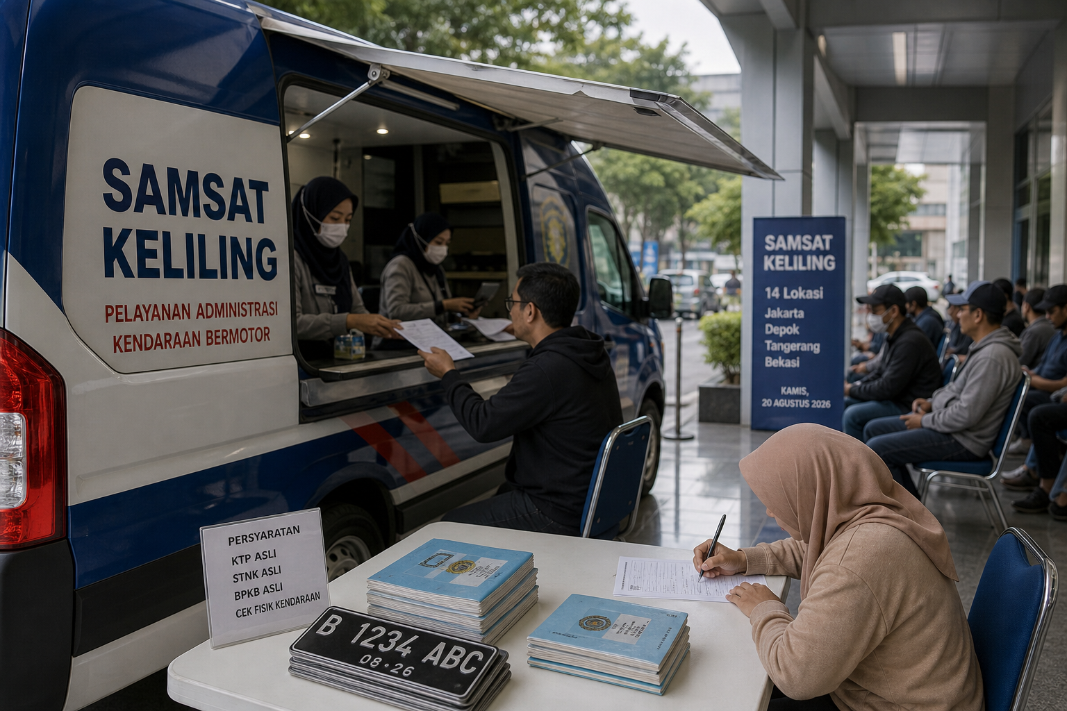 Foto jurnalistik untuk berita Polda Metro Jaya Sediakan Layanan Samsat Keliling di 14 Lokasi Jadetabek