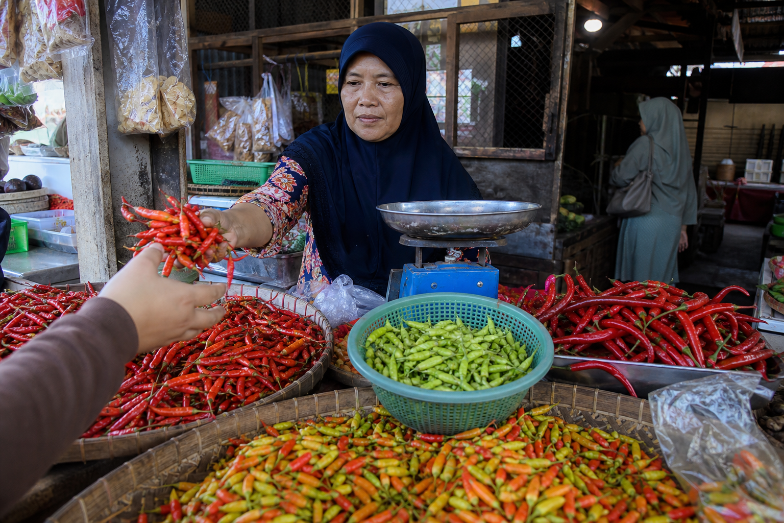 Foto jurnalistik untuk berita Harga Cabai di Kabupaten Lebak Turun Sejak Dua Hari Terakhir