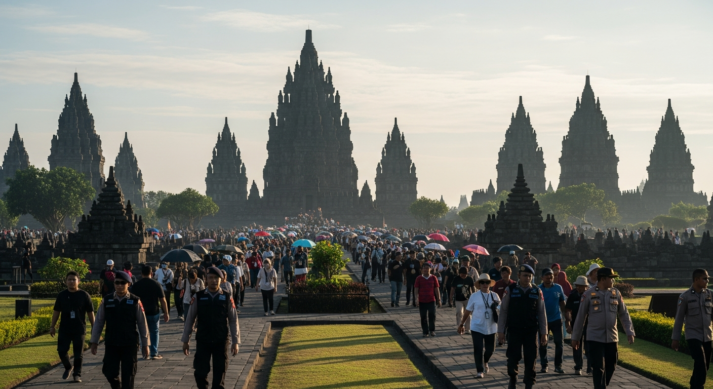 Foto jurnalistik untuk berita Candi Prambanan Tetap Buka untuk Umum Saat Kunjungan Kenegaraan Prabowo-Modi