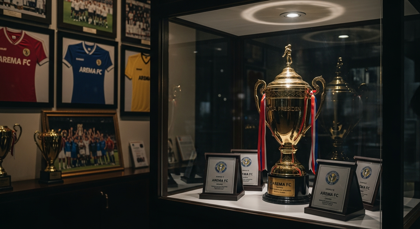 Foto jurnalistik untuk berita Arema FC Tercatat sebagai Juara Terbanyak Piala Presiden Sepanjang Sejarah
