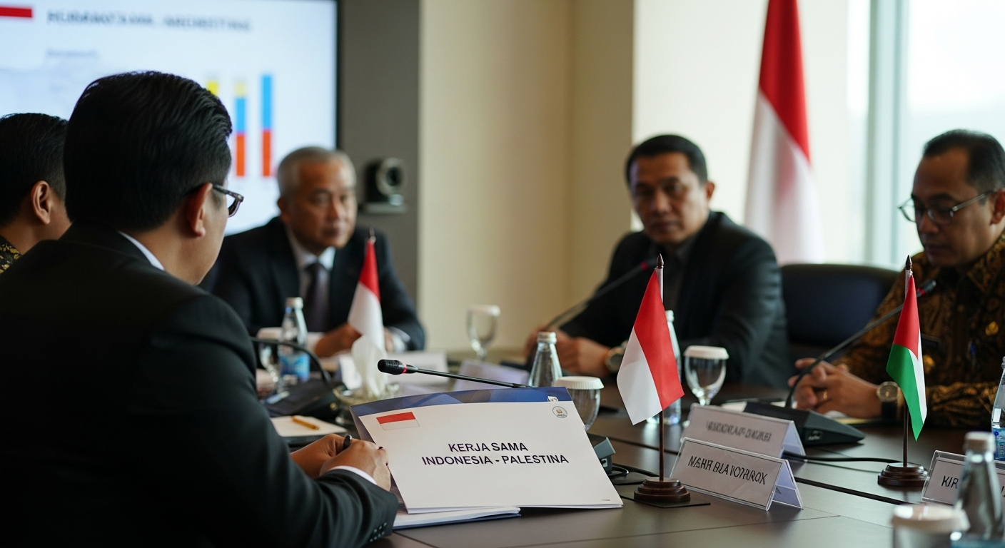 Foto jurnalistik untuk berita Indonesia Tegaskan Kembali Komitmen Dukung Penguatan Kapasitas Palestina