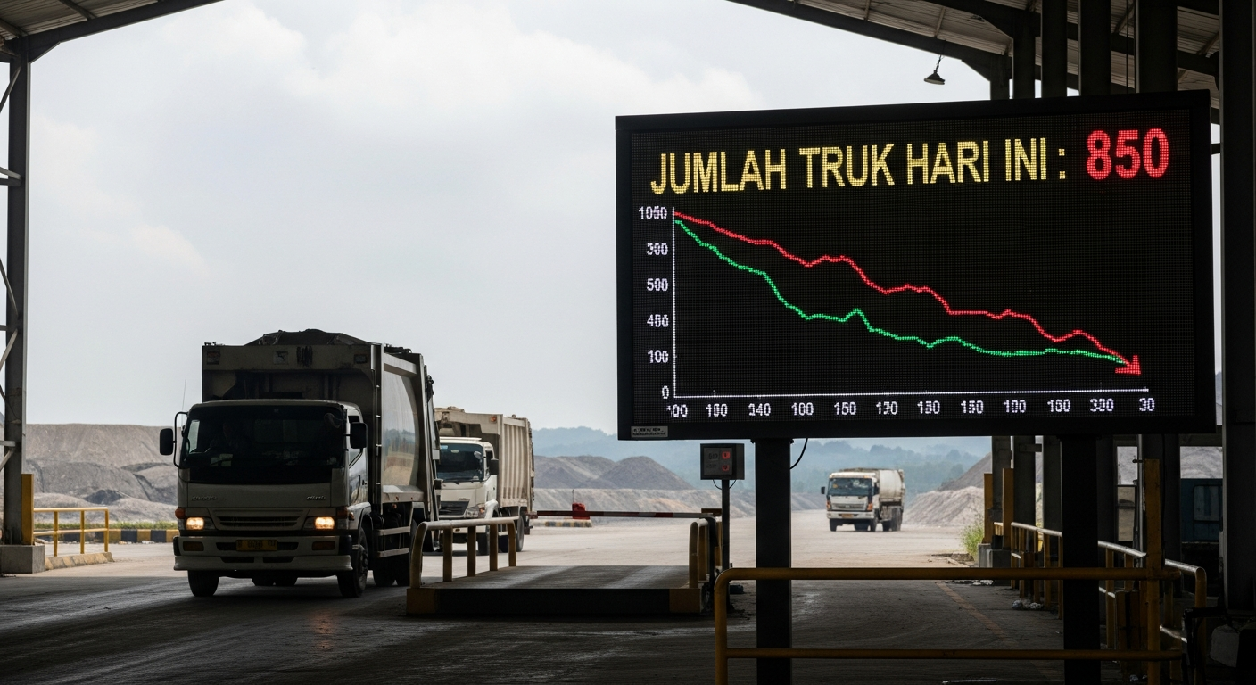 Foto jurnalistik untuk berita Gubernur Pramono: Jumlah Truk Sampah ke Bantargebang Berkurang Sejak Program Pilah Sampah