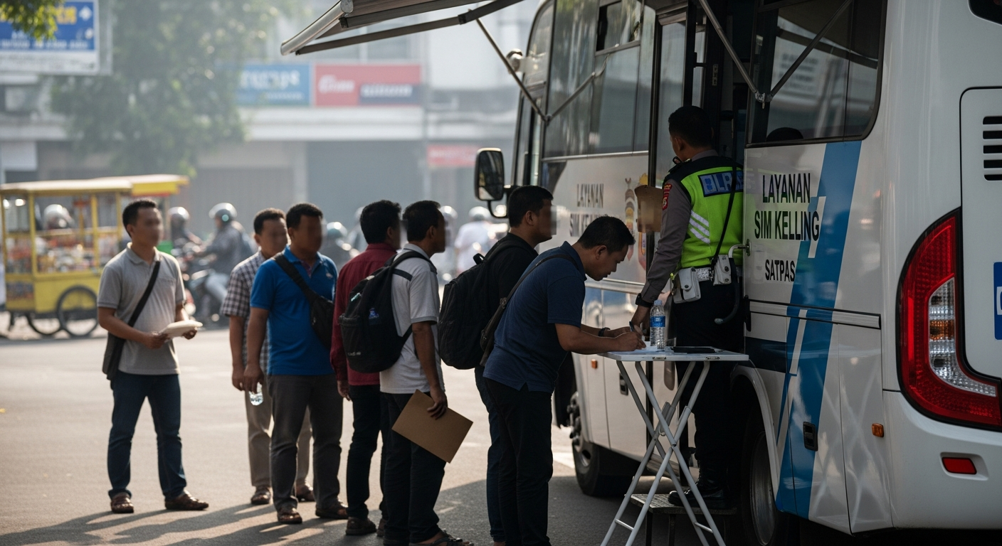 Foto jurnalistik untuk berita Lima Lokasi SIM Keliling Tersedia di Jakarta pada Jumat