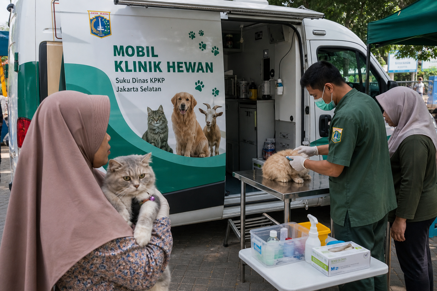 Foto jurnalistik untuk berita Mobil Klinik Hewan Jakarta Selatan Layani 226 Ekor Hewan Peliharaan