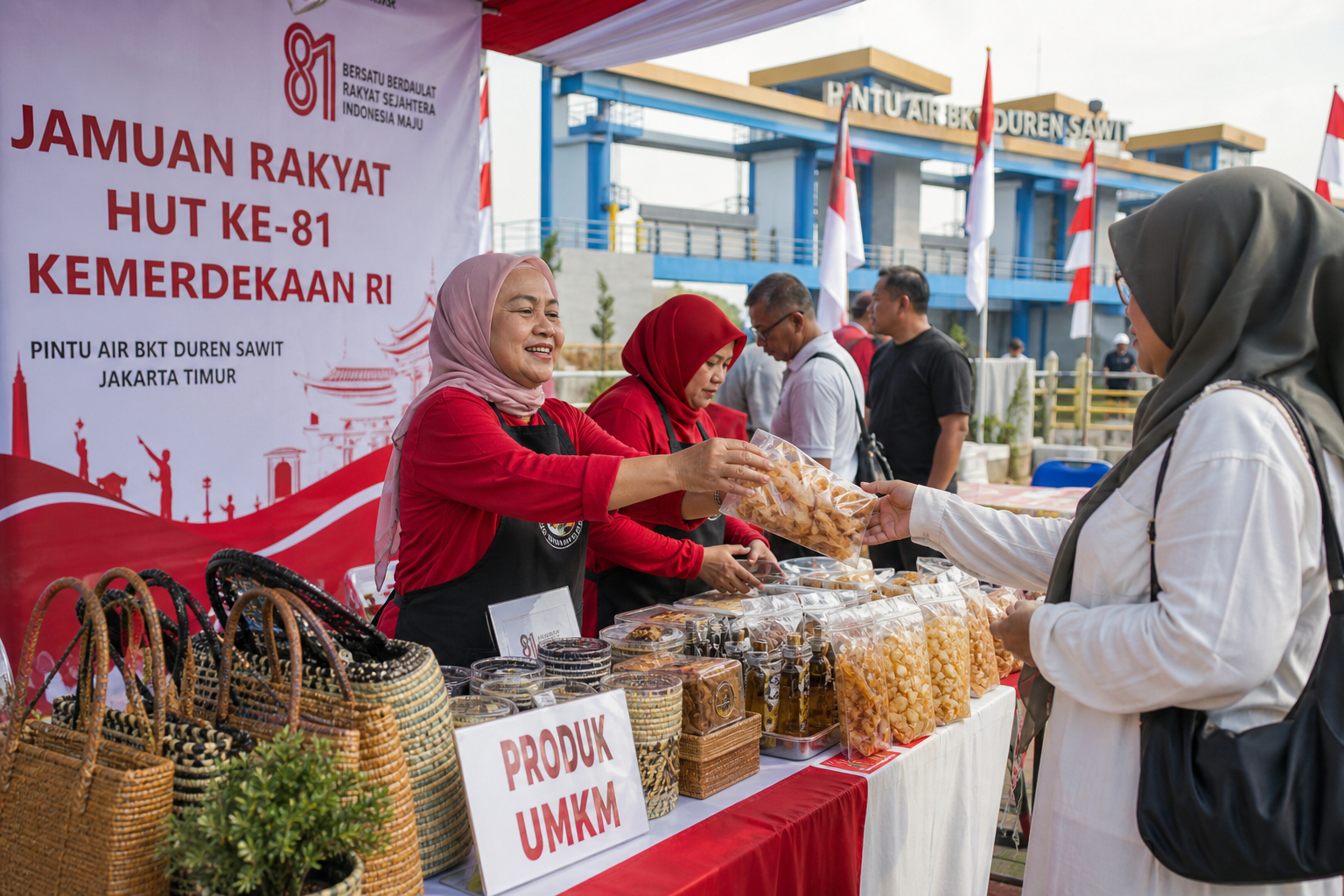 Foto jurnalistik untuk berita Jamuan Rakyat HUT ke-81 RI di Duren Sawit Jadi Wadah Pemberdayaan UMKM