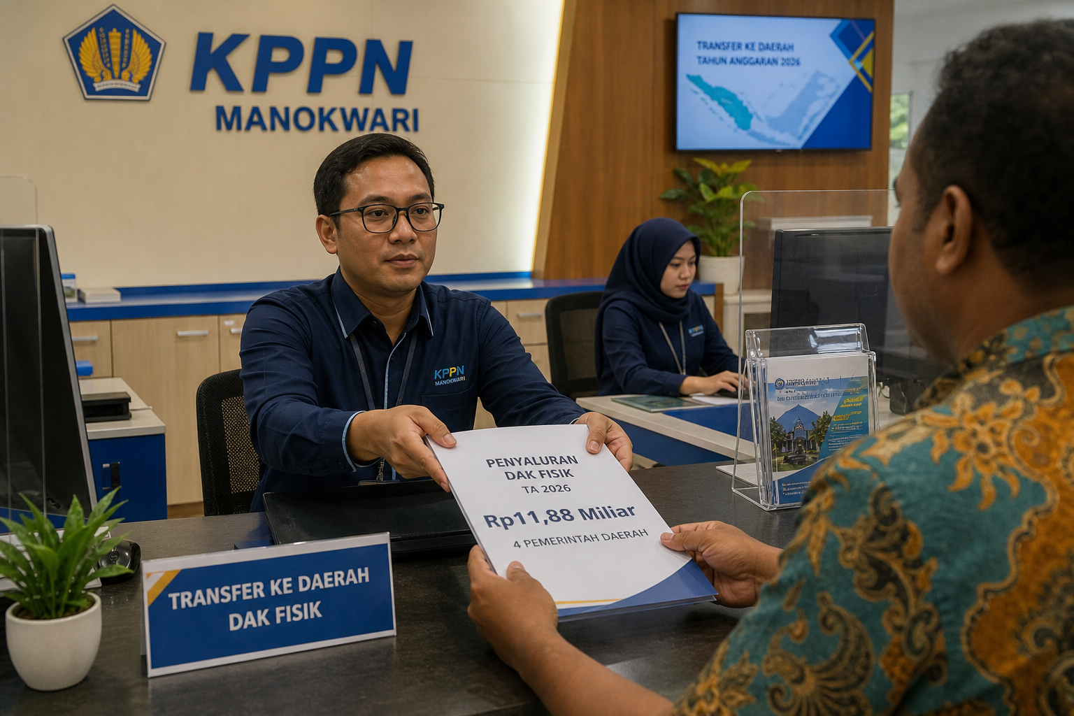 Foto jurnalistik untuk berita KPPN Manokwari Salurkan DAK Fisik Rp11,88 Miliar untuk Empat Pemda