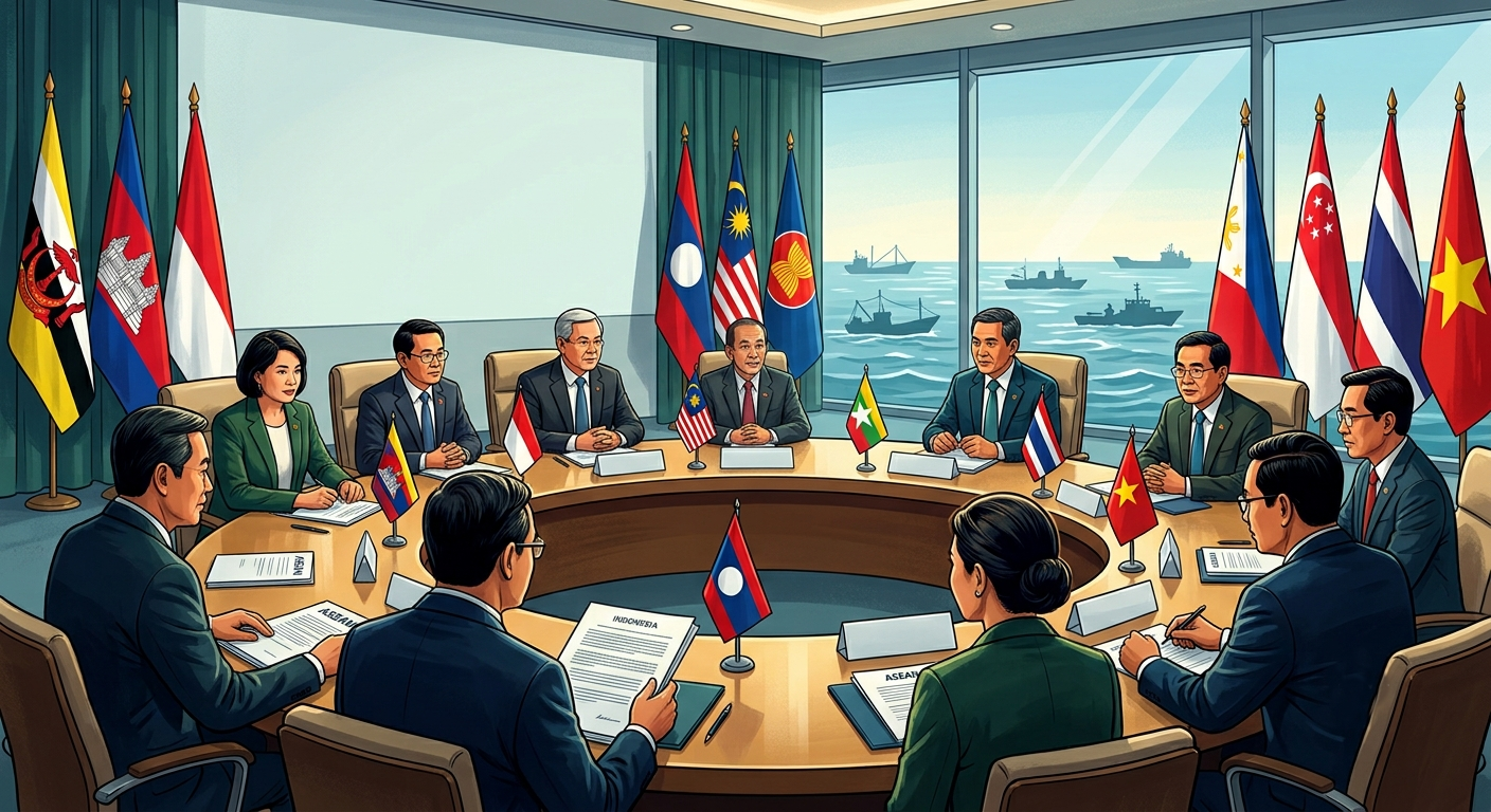 Foto editorial untuk berita ASEAN Harapkan Kode Etik Laut China Selatan Rampung Tahun Ini