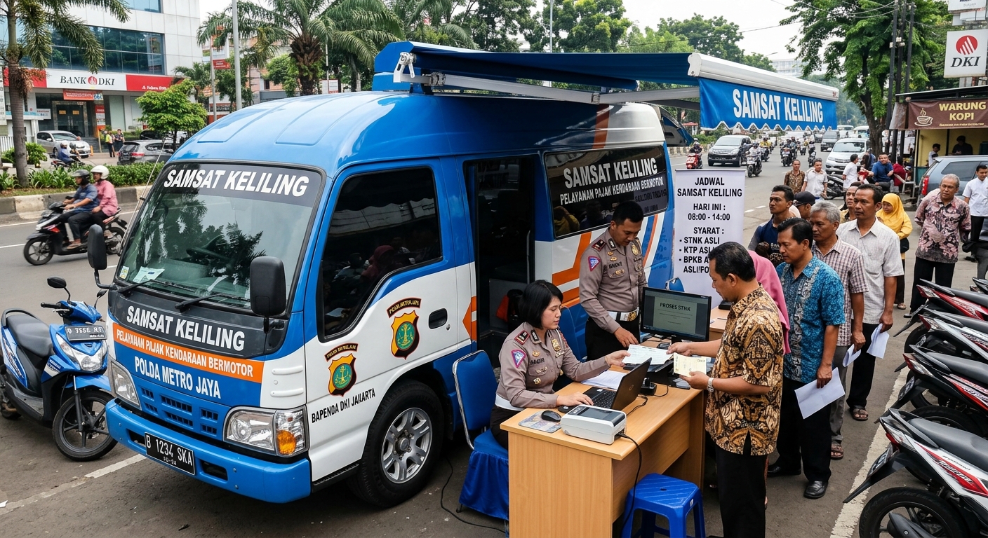 Foto editorial untuk berita Polda Metro Jaya Sediakan Layanan Samsat Keliling di 14 Wilayah Jakarta