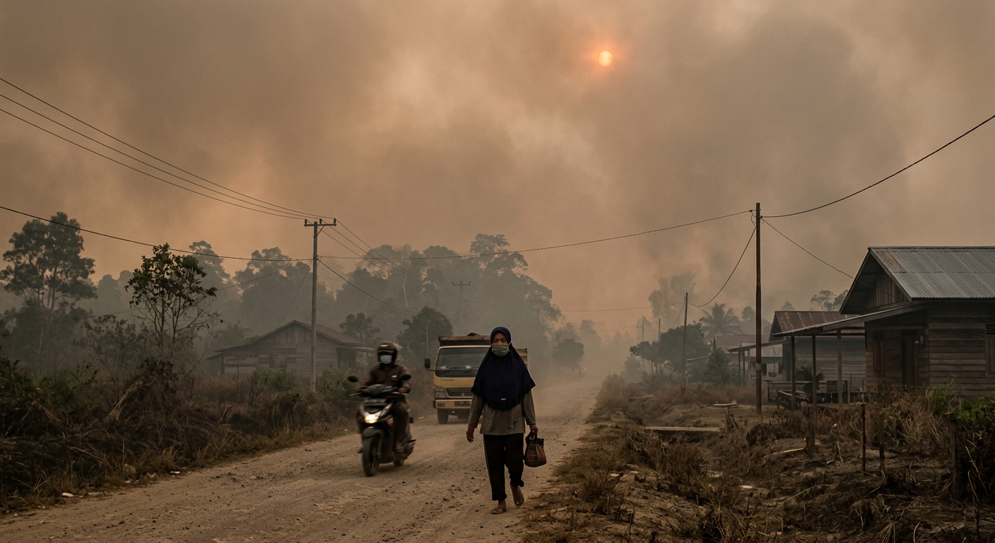 Foto editorial untuk berita Kabut Asap dari Kalimantan Landa Brunei Darussalam, Jepang Kirim Pesawat Bantu Pemadaman