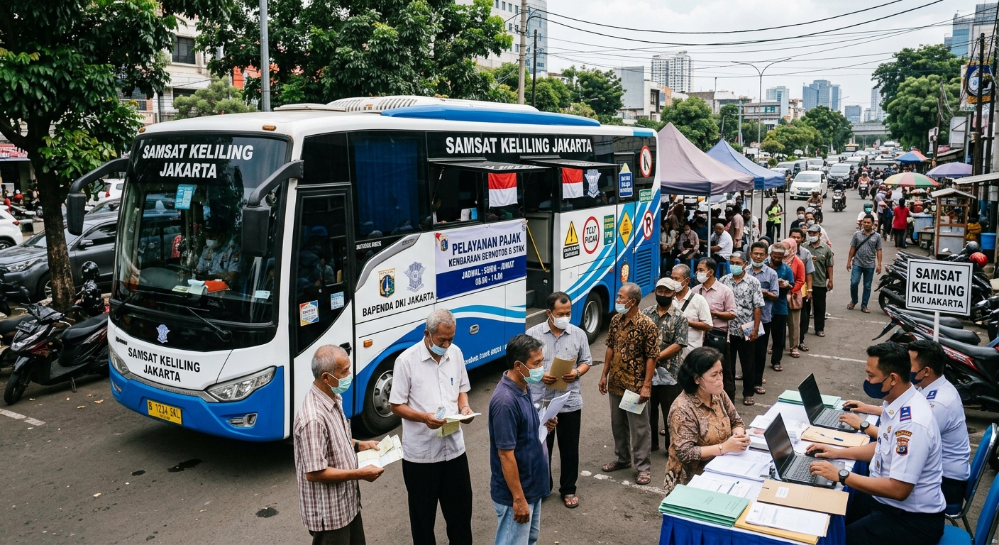 Foto editorial untuk berita Polda Metro Jaya Buka 14 Lokasi Samsat Keliling dan 5 Lokasi SIM Keliling Kamis Ini