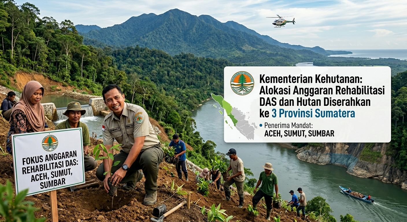 Foto editorial untuk berita Kemenhut Alihkan Fokus Anggaran Rehabilitasi DAS ke Aceh, Sumut, dan Sumbar