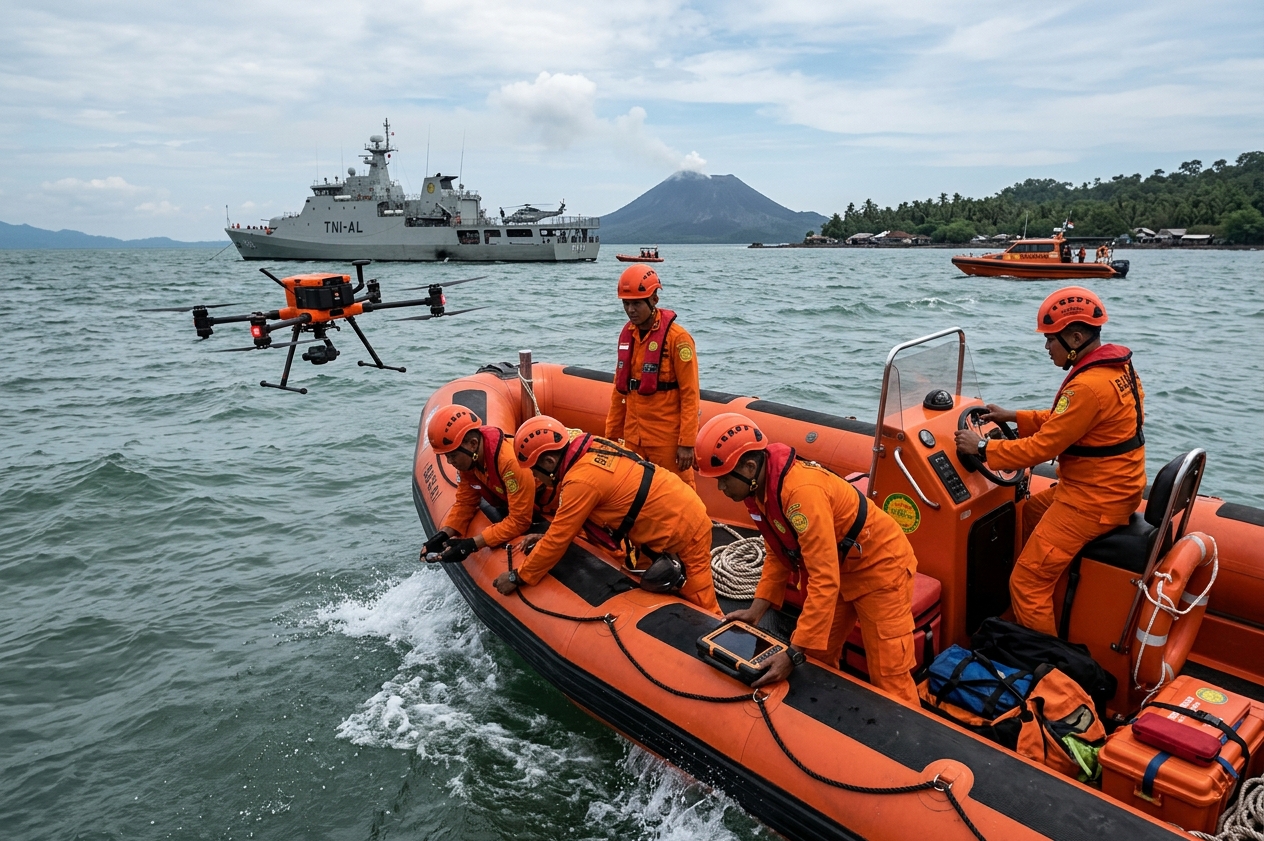 Foto editorial untuk berita Merdeka.com Koordinasi dengan Basarnas Cari Jurnalis Hilang Kontak di Perairan