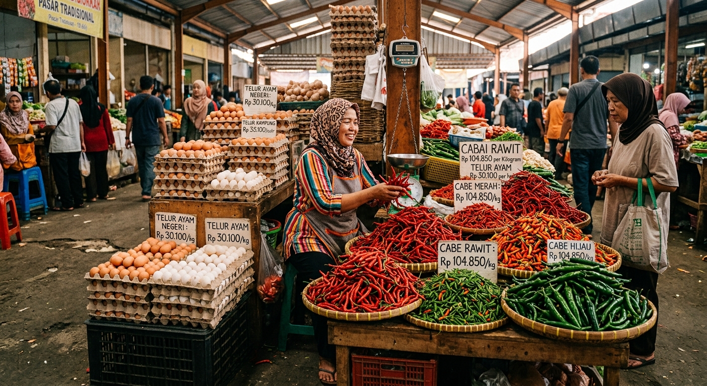 Foto editorial untuk berita Harga Cabai Rawit Tembus Rp104.850 per Kilogram, Telur Ayam Rp30.100