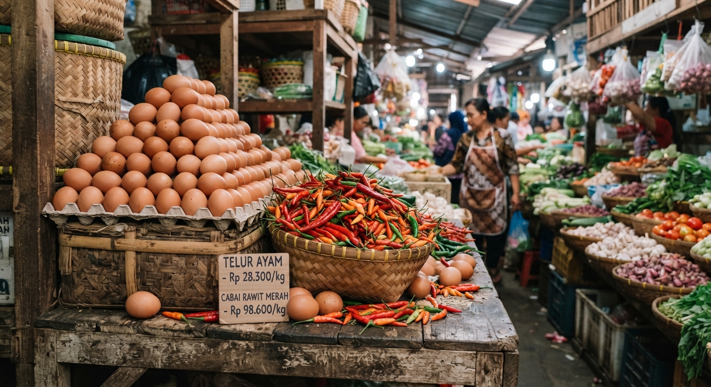 Foto editorial untuk berita Harga Cabai Rawit Tembus Rp98.600 per Kilogram, Telur Ayam Rp28.300 per Kilogram