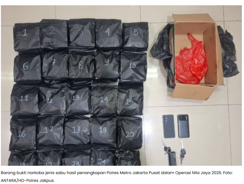 Foto editorial untuk berita Polres Jakpus Gagalkan Peredaran 25,2 Kg Sabu Senilai Rp30 Miliar dalam Operasi Nila Jaya