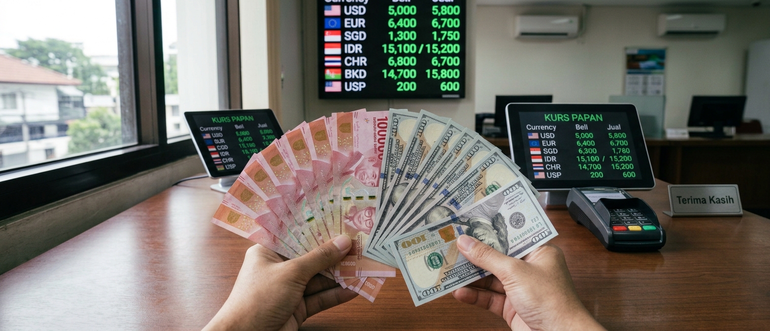 Foto editorial untuk berita Rupiah Melemah 46 Poin ke Level Rp17.864 per Dolar AS pada Pembukaan Perdagangan Kamis