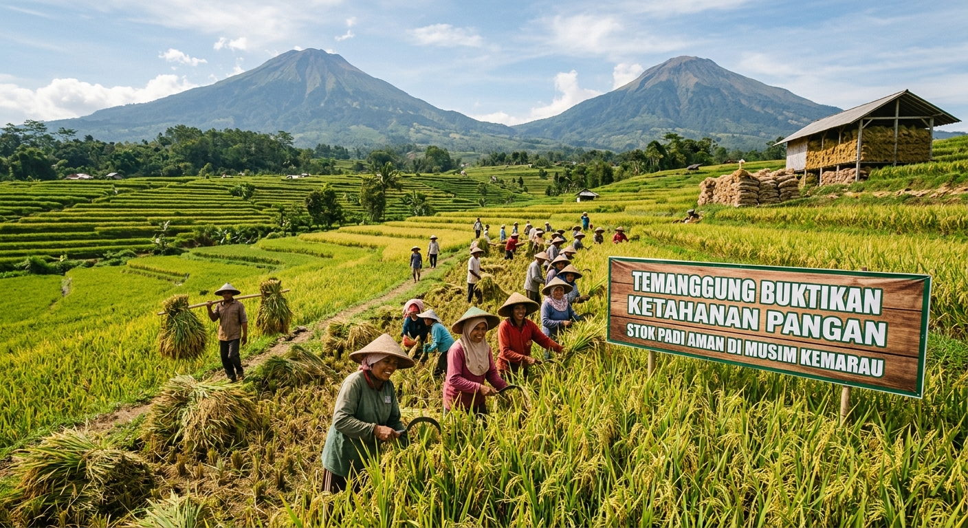 Foto editorial untuk berita Temanggung Buktikan Ketahanan Pangan, Stok Padi Aman di Musim Kemarau
