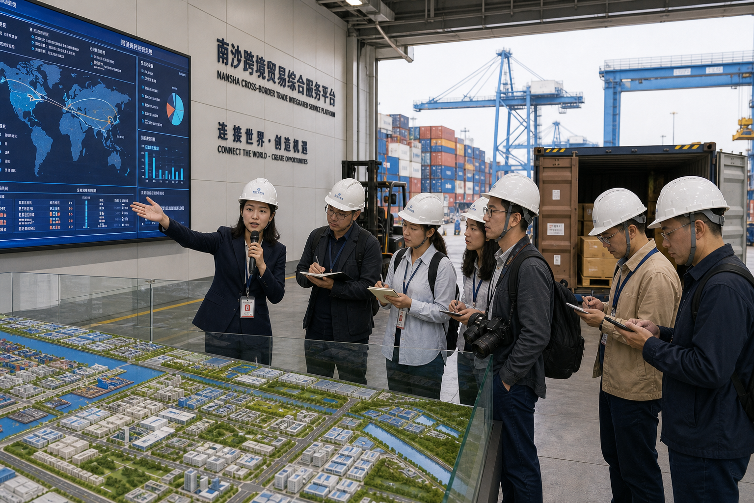 Foto jurnalistik untuk berita Guangzhou Nansha Bangun Ekosistem Baru Perdagangan Lintas Batas