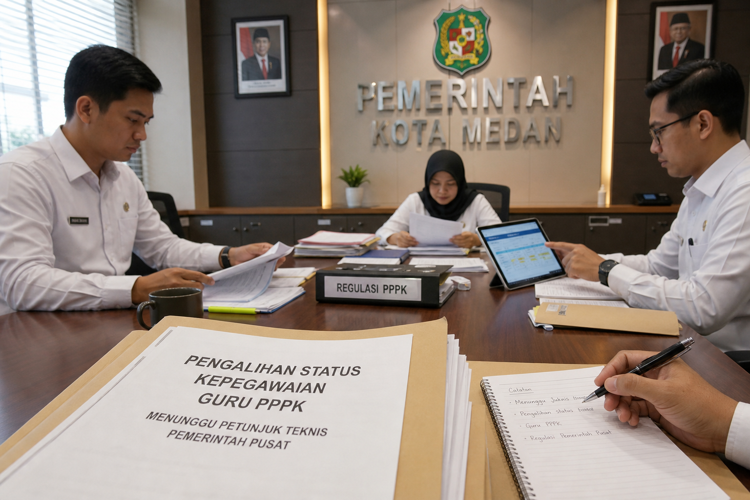 Foto jurnalistik untuk berita Pemkot Medan Tunggu Petunjuk Teknis Pengalihan Status Guru PPPK