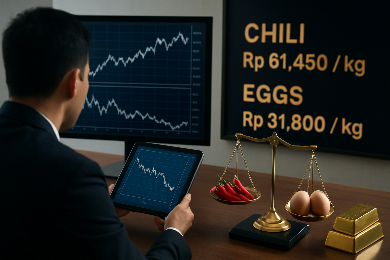 Foto jurnalistik untuk berita PIHPS Catat Harga Cabai Rawit Rp61.450 per Kg, Telur Ayam Rp31.800 per Kg
