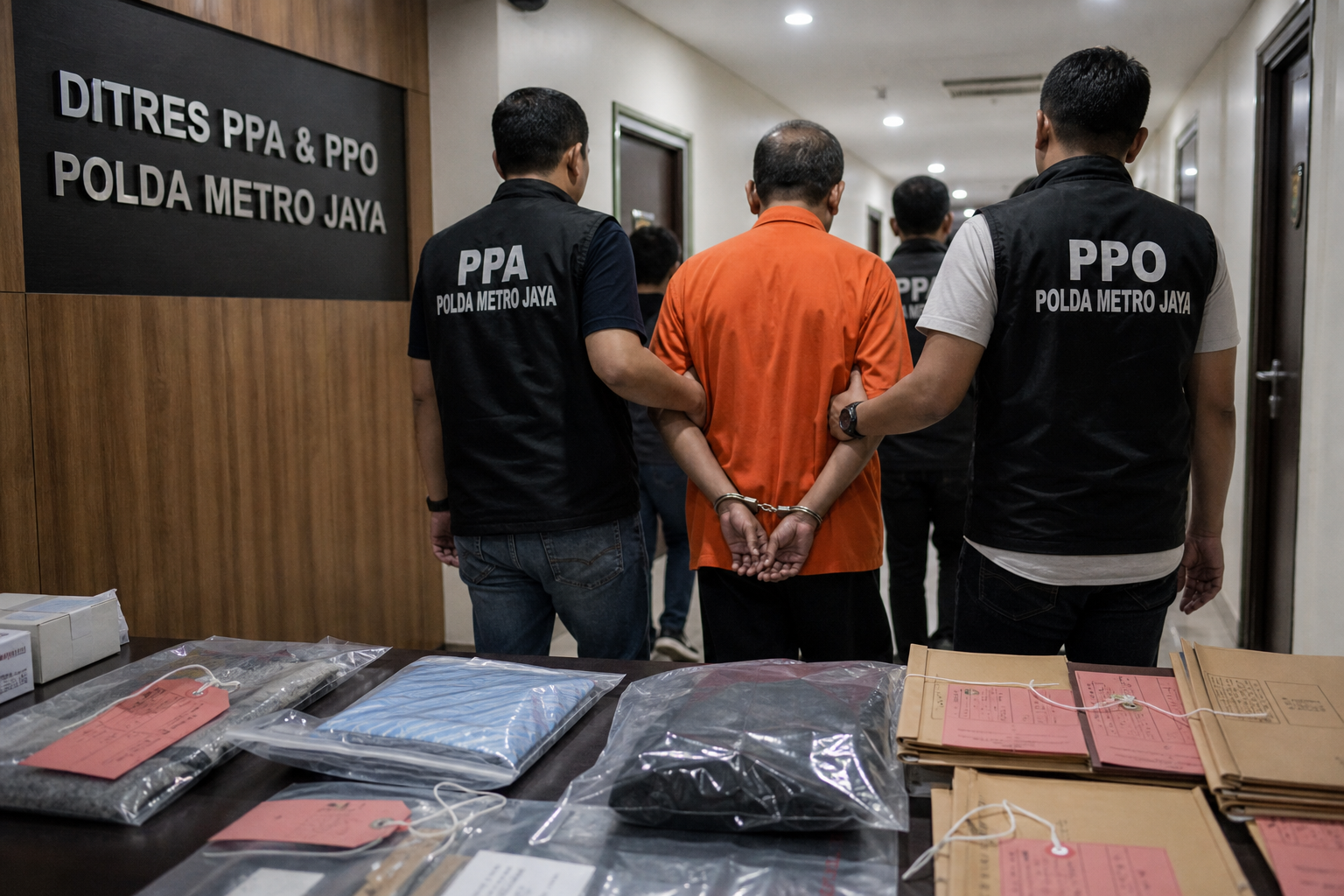 Foto jurnalistik untuk berita Polisi Tahan Ayah Kandung Tersangka Kekerasan Seksual Anak di Jakarta Timur