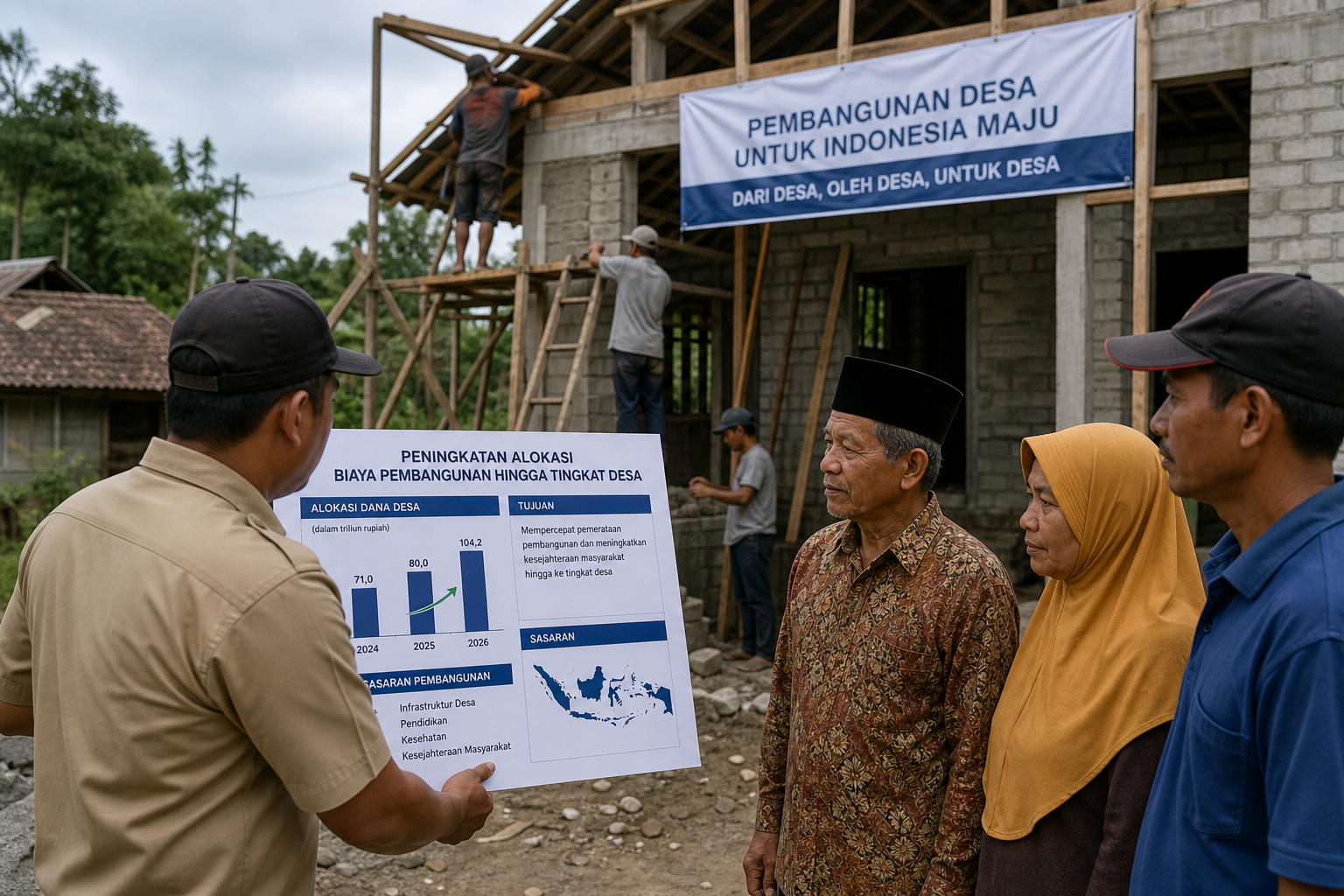 Foto jurnalistik untuk berita Prabowo Berkomitmen Tingkatkan Alokasi Biaya Pembangunan hingga Tingkat Desa