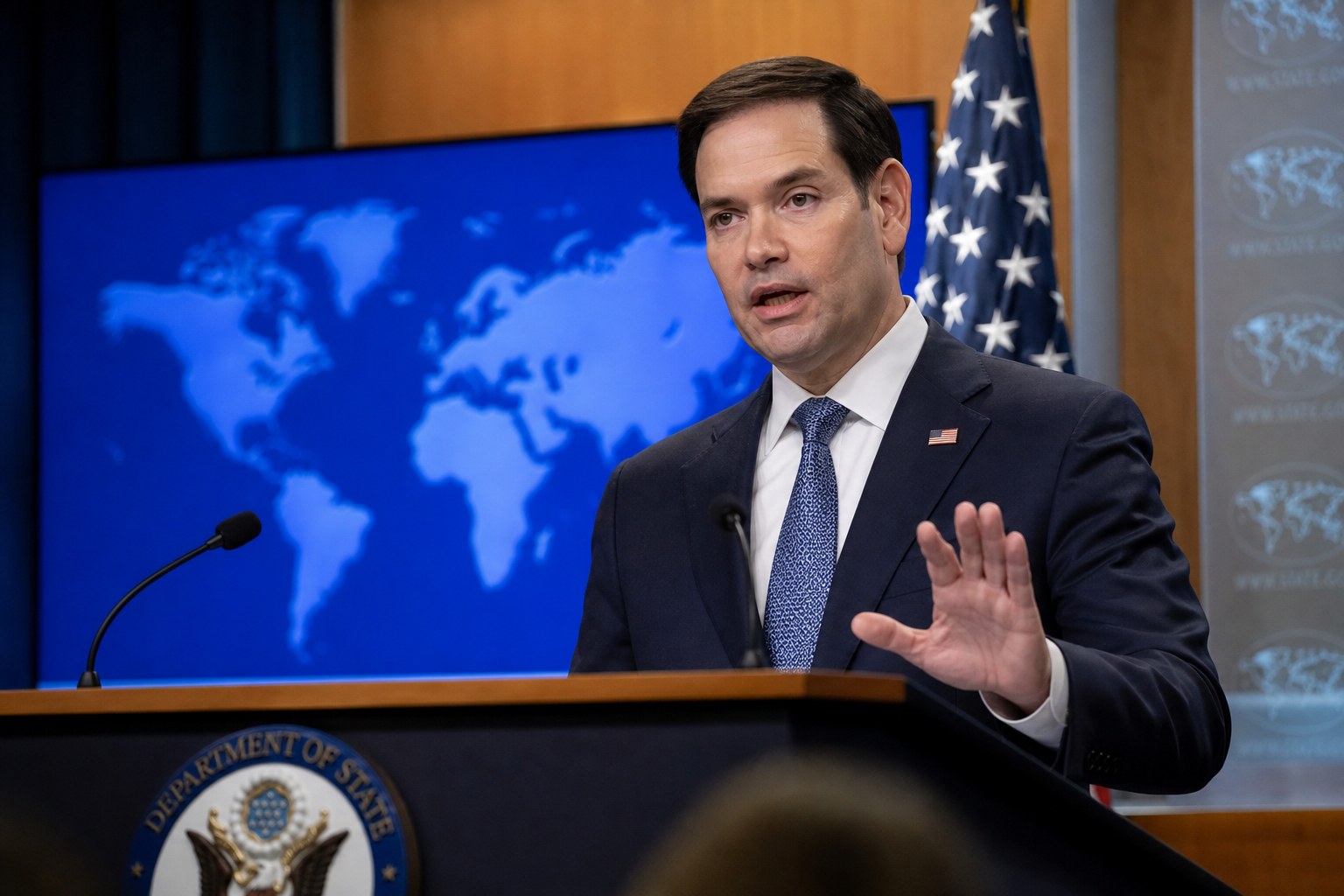Foto jurnalistik untuk berita Rubio Tegaskan Rencana Israel Kuasai 70 Persen Gaza Bukan Kebijakan Amerika Serikat