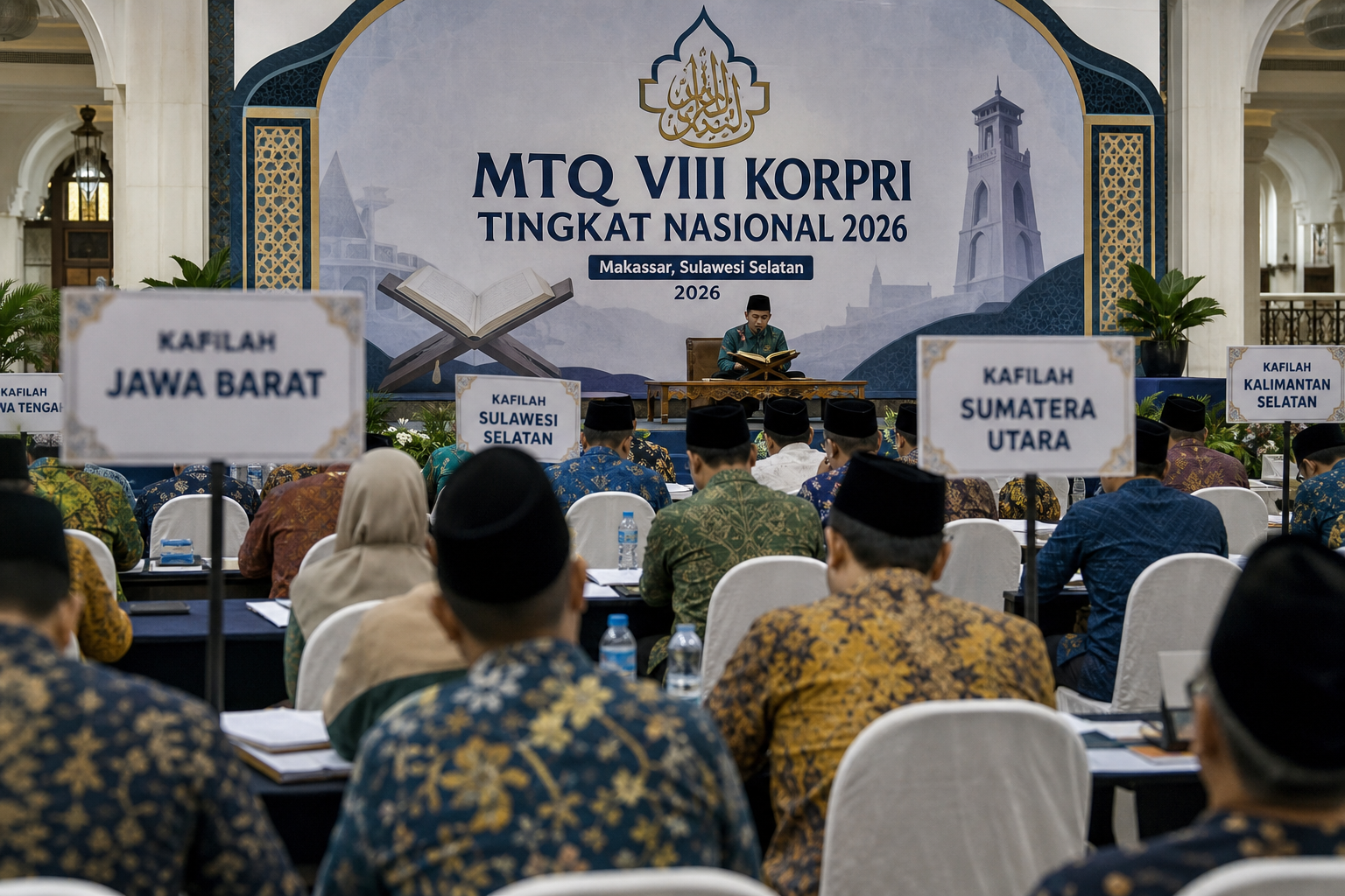 Foto jurnalistik untuk berita 117 Kafilah Ikuti MTQ Korpri Nasional VIII di Makassar