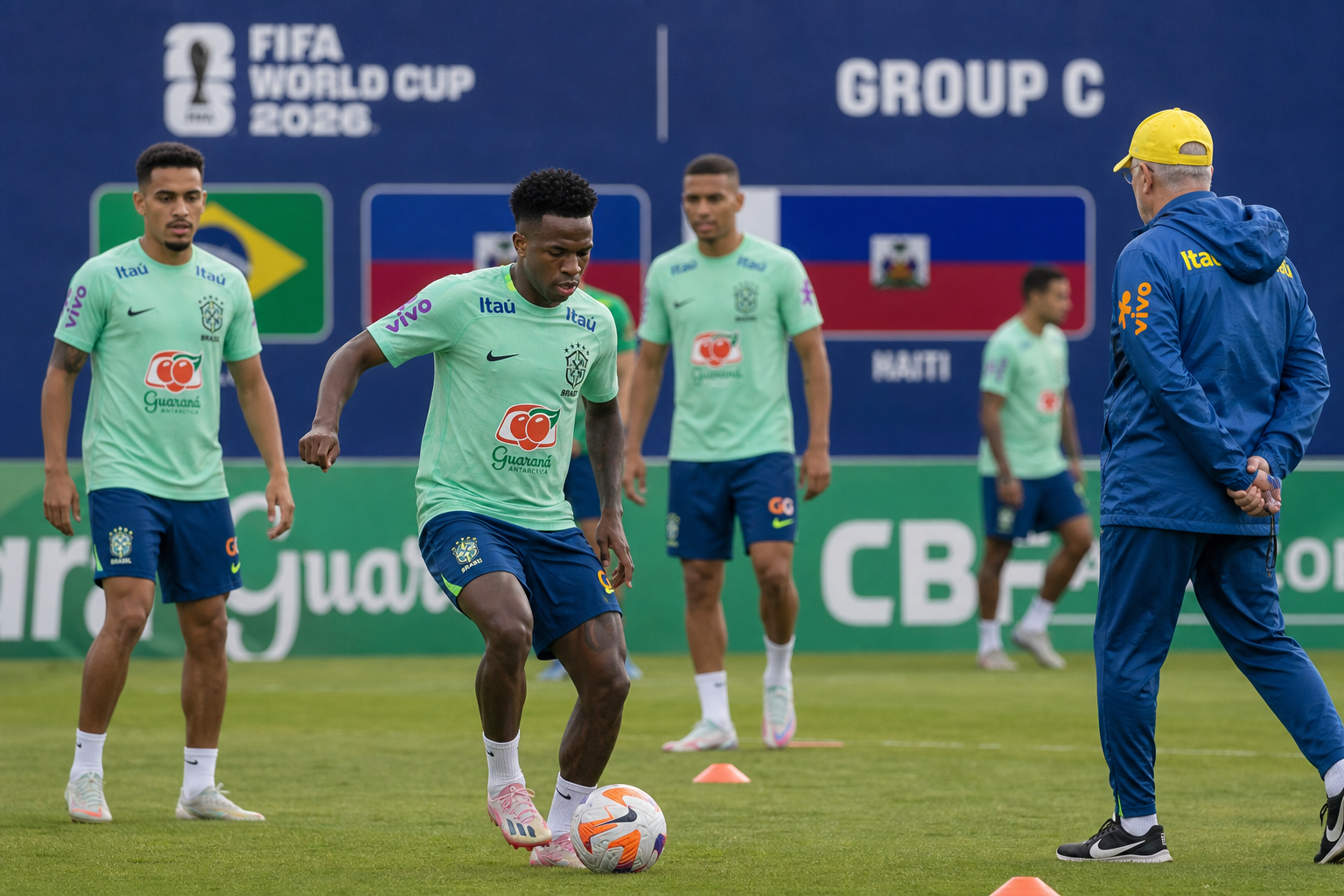 Foto jurnalistik untuk berita Brasil Tanpa Neymar Hadapi Haiti di Piala Dunia 2026, Vinicius Jadi Andalan
